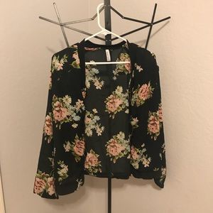 floral see-through light jacket